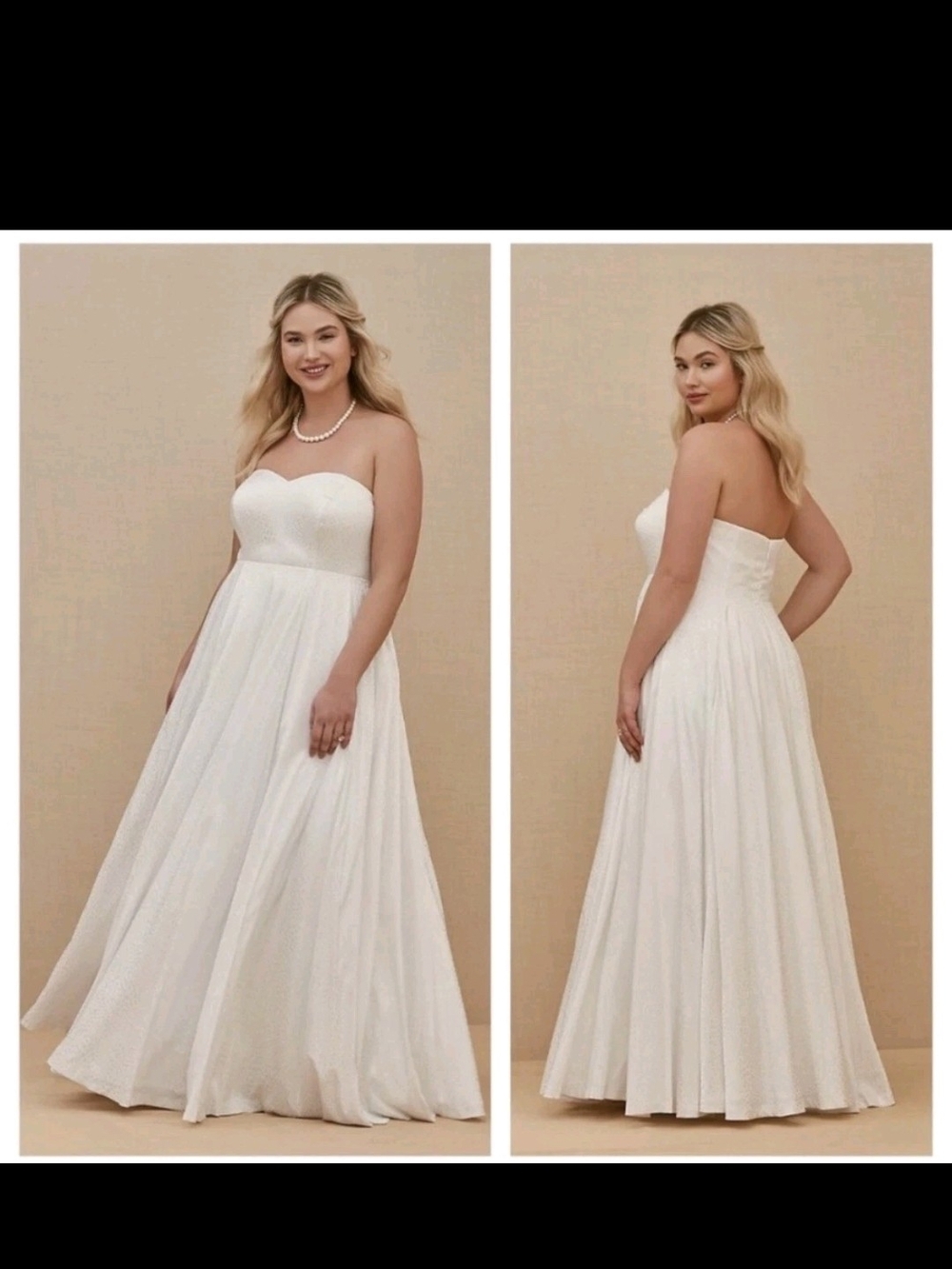 Torrid Ever After Bridal White Leopard Satin Strapless Wedding Dress Size 20 **